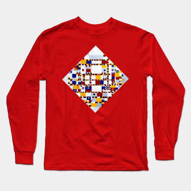 Mondrian Victory Boogie Woogie Neo-Plasticism Abstract Art Long Sleeve T-Shirt by Brasilia Catholic